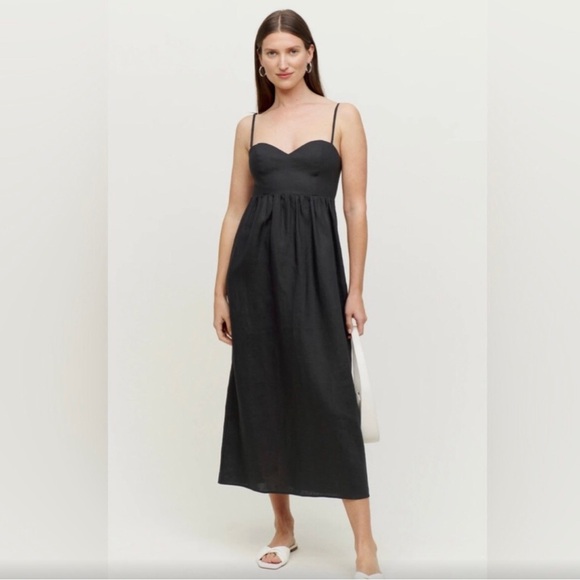 Reformation Dresses & Skirts - Reformation Odette Linen Black Dress 2